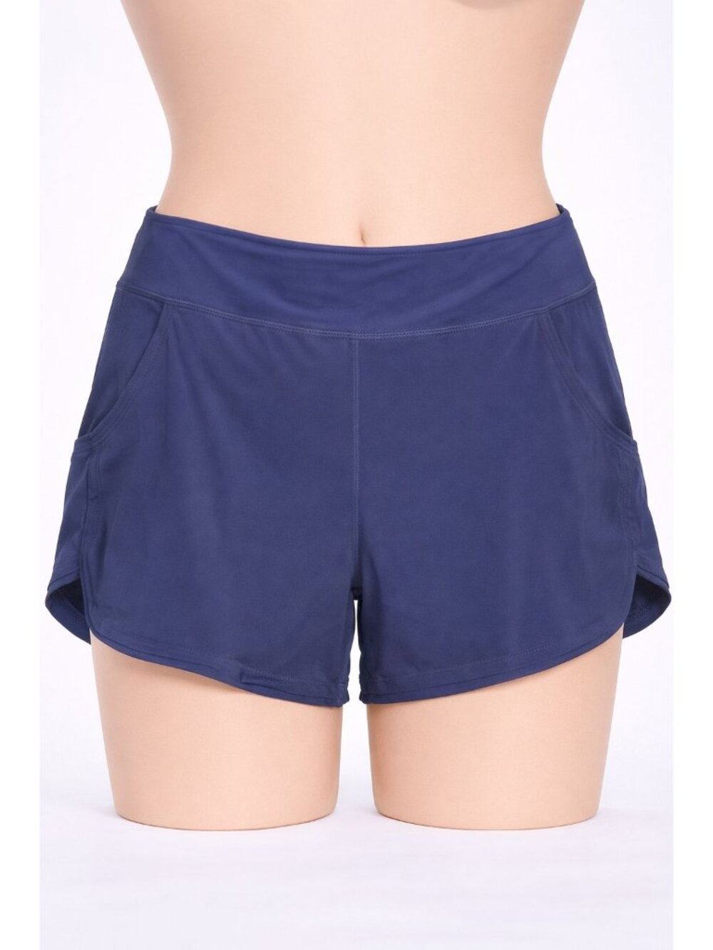 Lands End Women's Swim Shorts Board Shorts Deep Sea Blue Size M With Liner